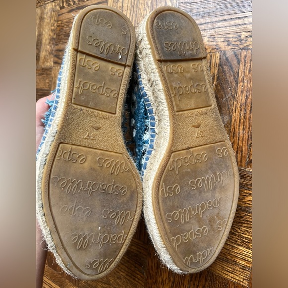 LOEFFLER Randall Espadrilles Blue and White Flowers - Picture 10 of 12